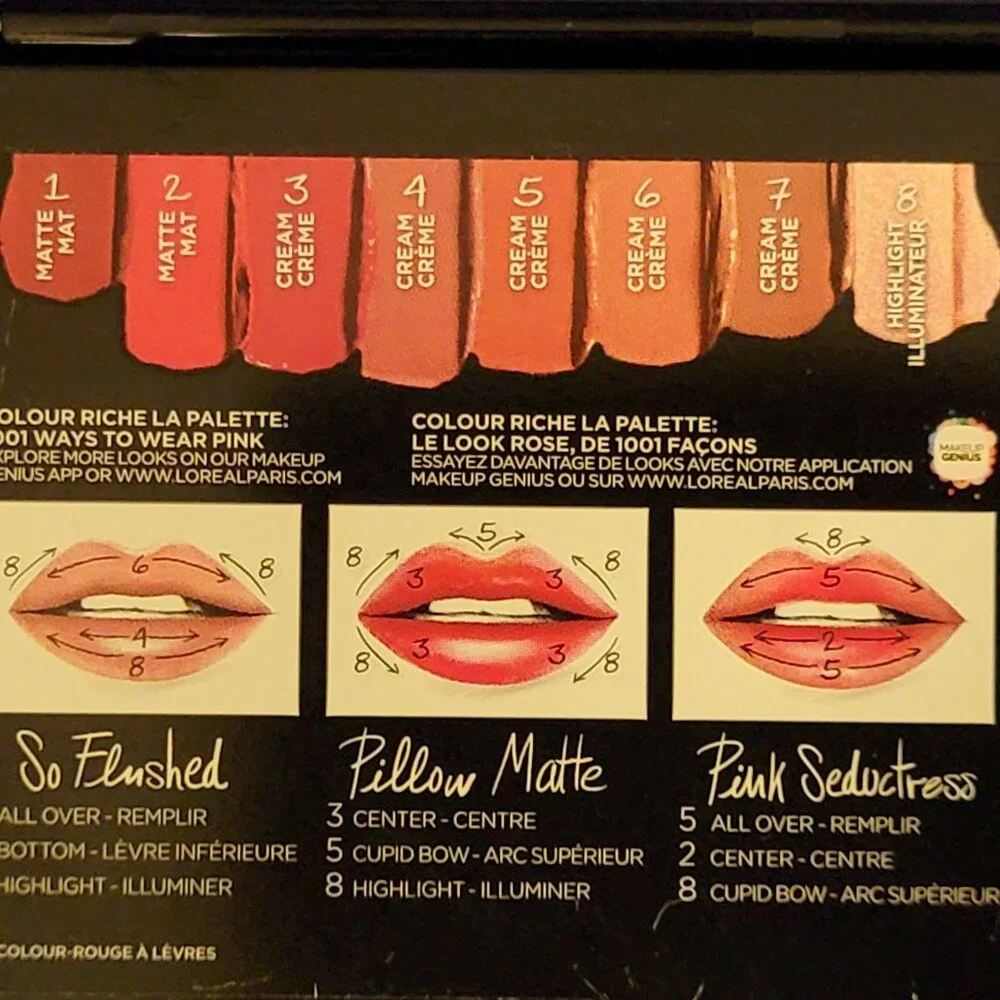 LOREAL LA PALETTE Lip Cream Matte & Highligther Palette Pink 01 sealed NEW
